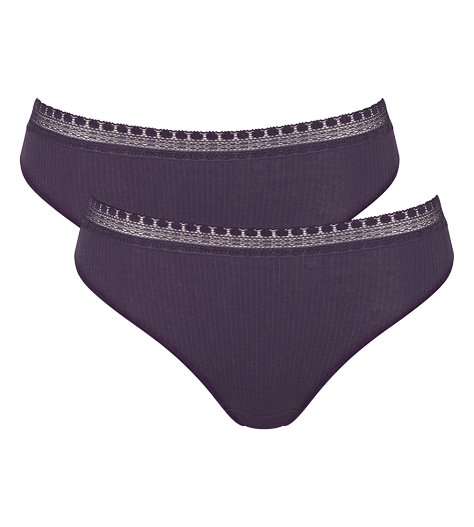 Go Ribbed Dames Tai 2-Pack Blueberry