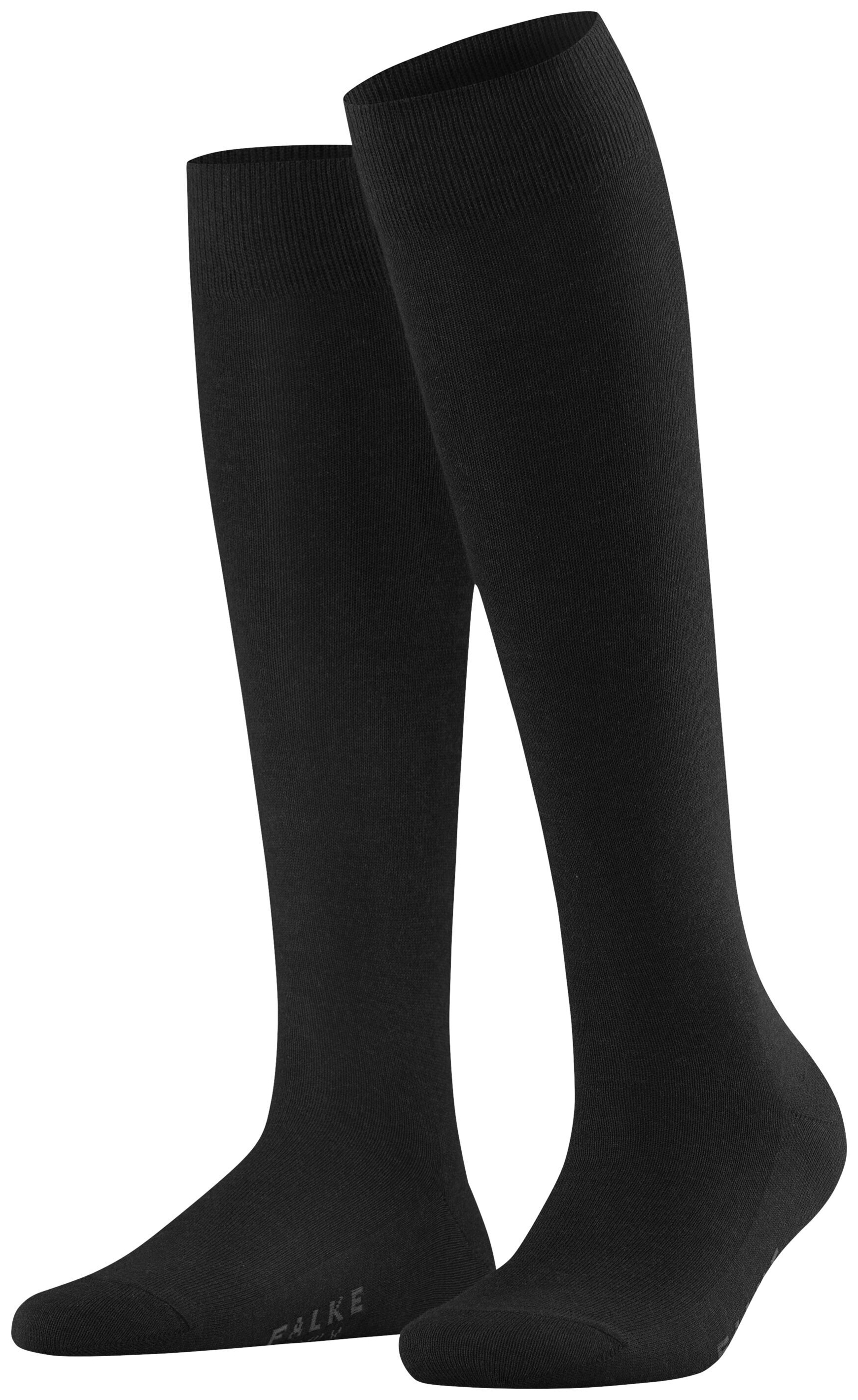 FALKE Dames Family Kniekousen Zwart