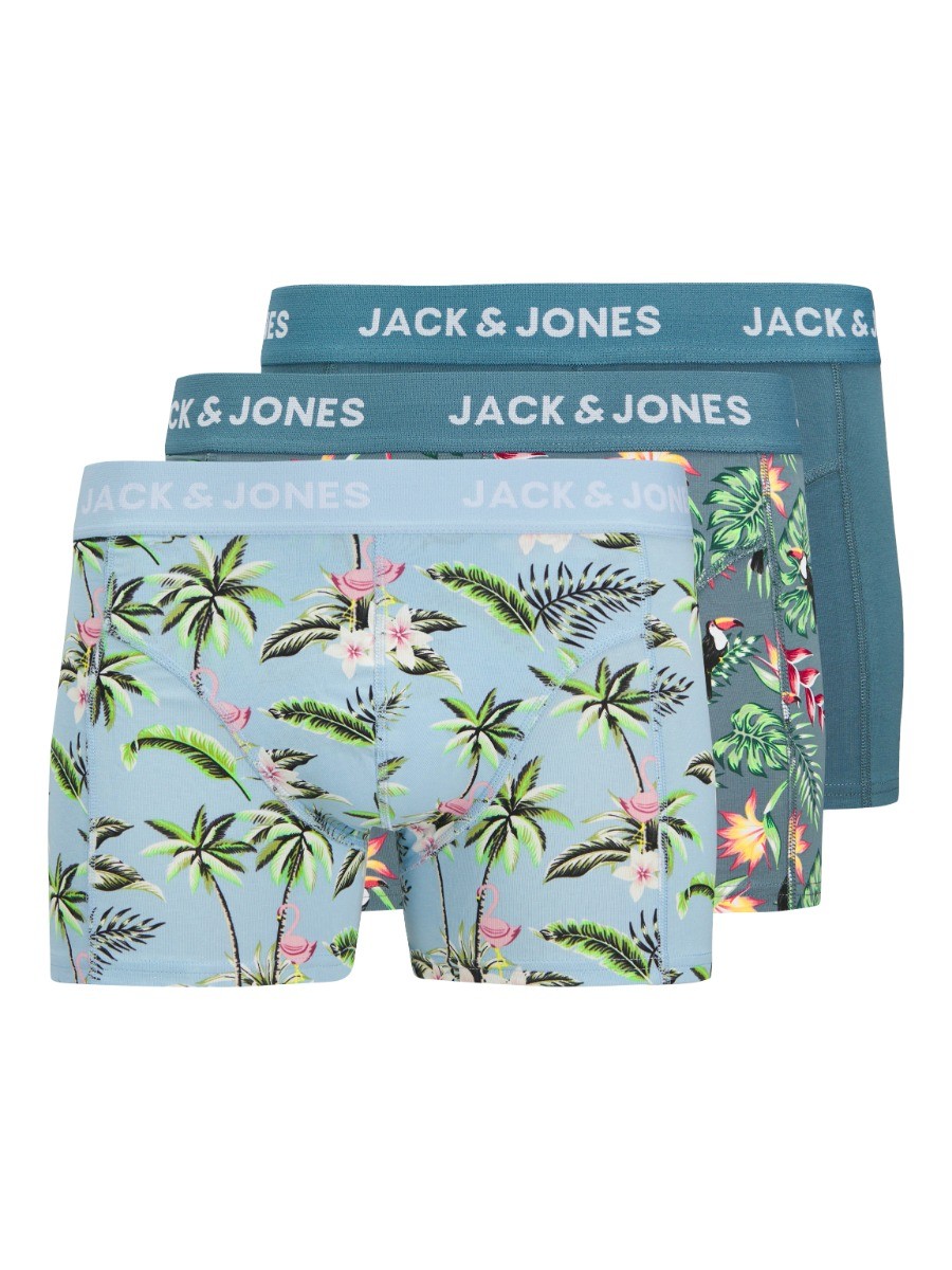 Heren Jacflower Bird Boxershort 3-Pack Chambray Blue