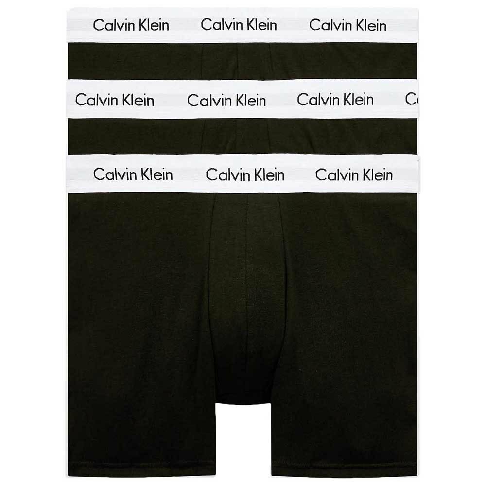 Heren Cotton Stretch 3-Pack Boxer Black W/ Black Wb