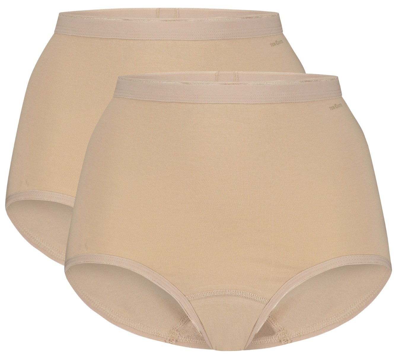 Basics Organic Cotton Stretch Dames High Waist 2-Pack Beige
