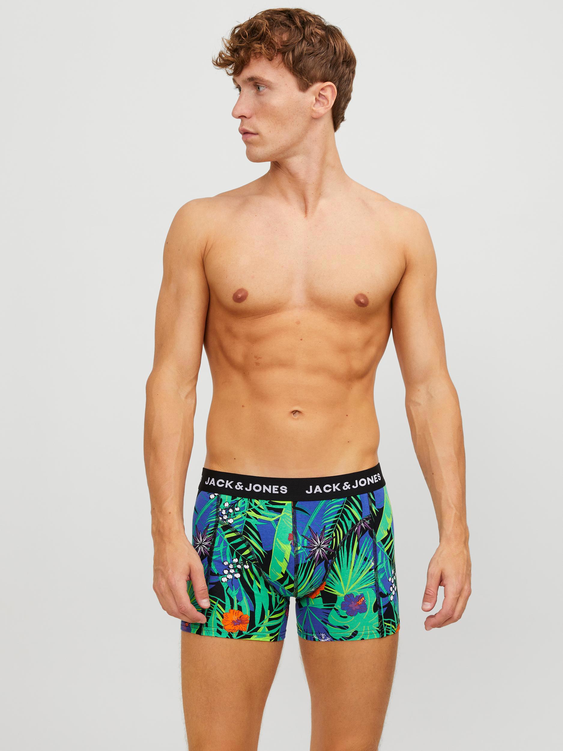 Jack&Jones Heren Jacflower Mix Trunks 3-Pack Blue Iolite