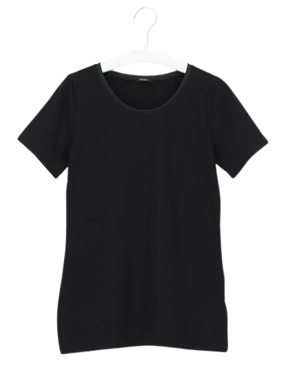 Dames Perfect Line Cotton T-Shirt Short Sleeve Black